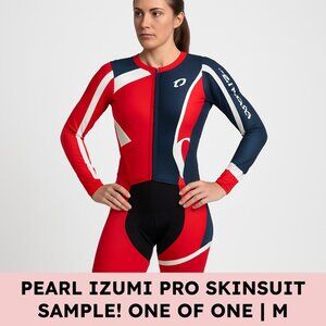 Pearl Izumi P.R.O. Thermal Race Skinsuit (LS) Red/Navy (M) Sample/No Pockets